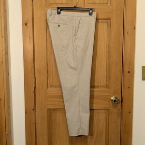 Perry Ellis Wellington Dress Pants Premium Tailored Fit Slacks Beige Men's 38x30
